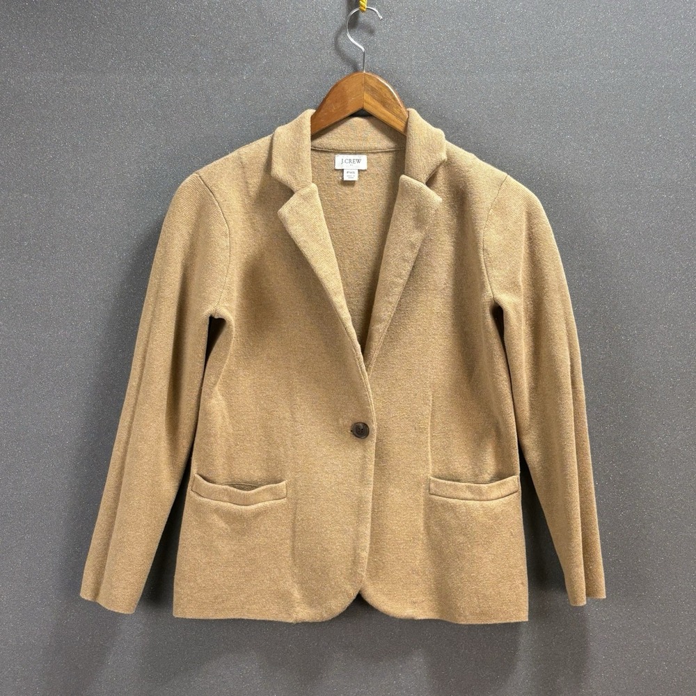 J.Crew Cotton knit Blazer Camel Tan PXS‎ Office Workwear Business Casual